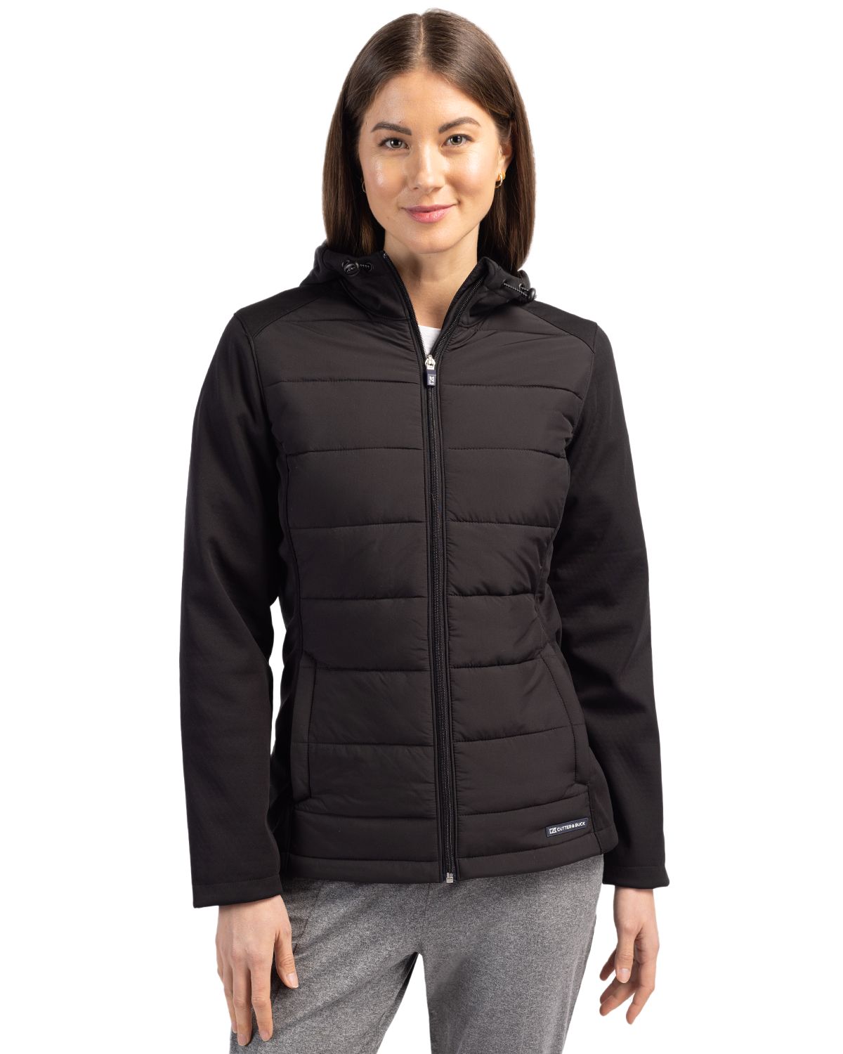 Cutter & Buck Evoke RecycledHoneycombFleeceWomensHybrid Full Zip Jacket - LCO00064