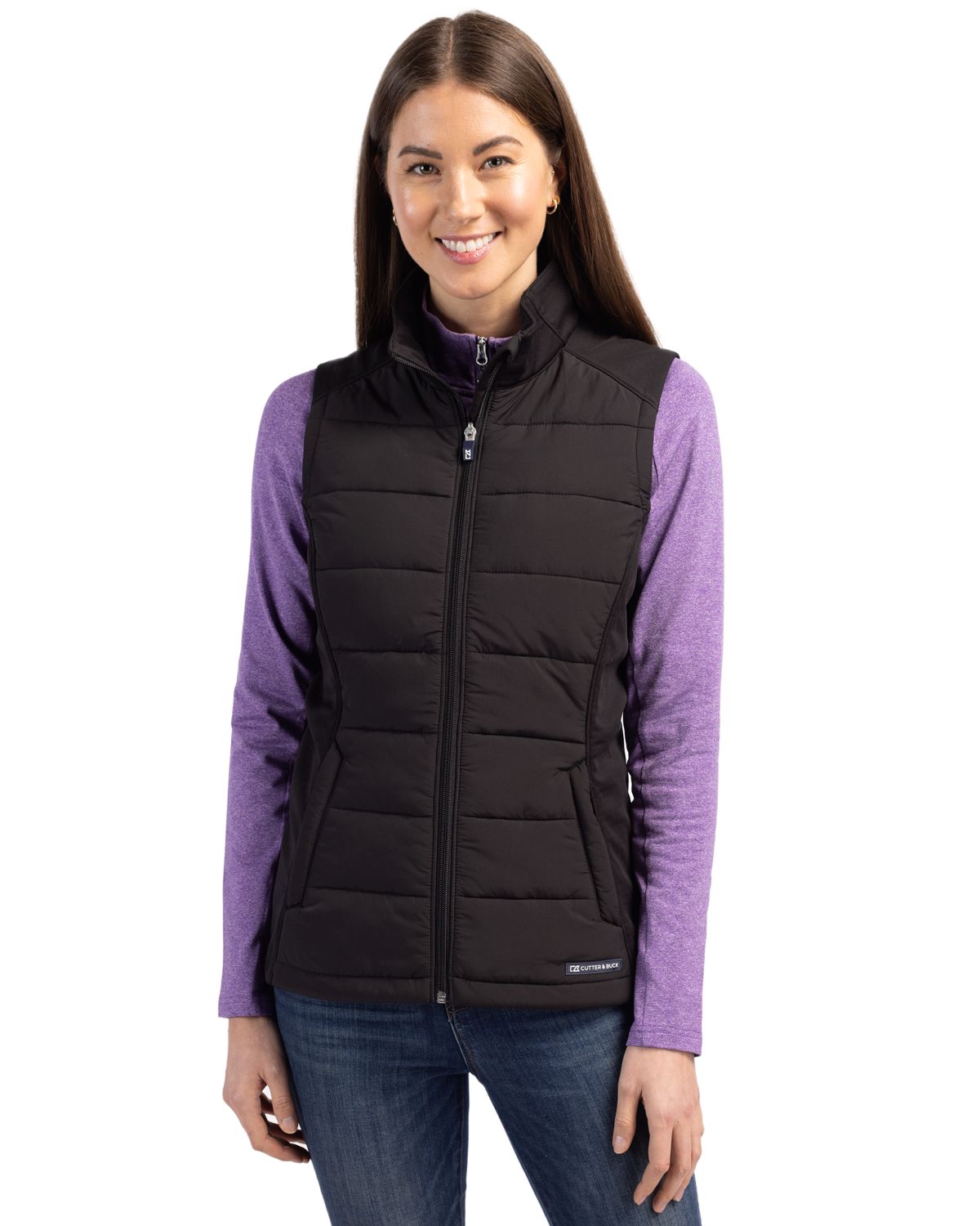 Cutter & Buck Evoke RecycledHoneycombFleeceWomensHybrid Full Zip Vest - LCO00065