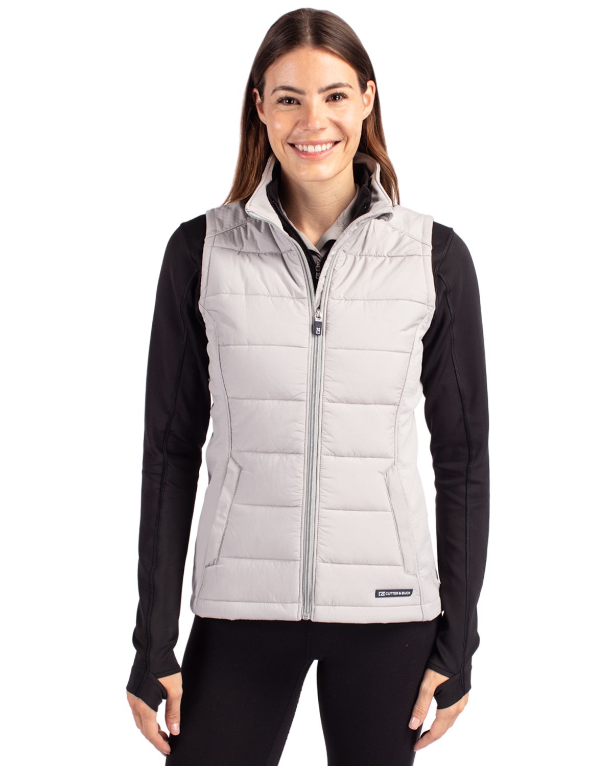Cutter & Buck Evoke RecycledHoneycombFleeceWomensHybrid Full Zip Vest - LCO00065