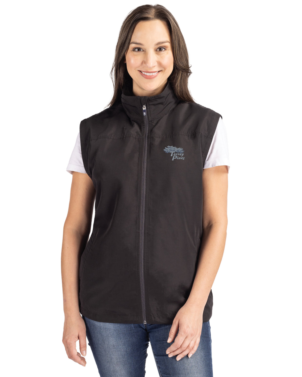 Torrey Pines Cutter & Buck Charter Recycled Packable Womens Full Zip Vest - LCO00068-35492