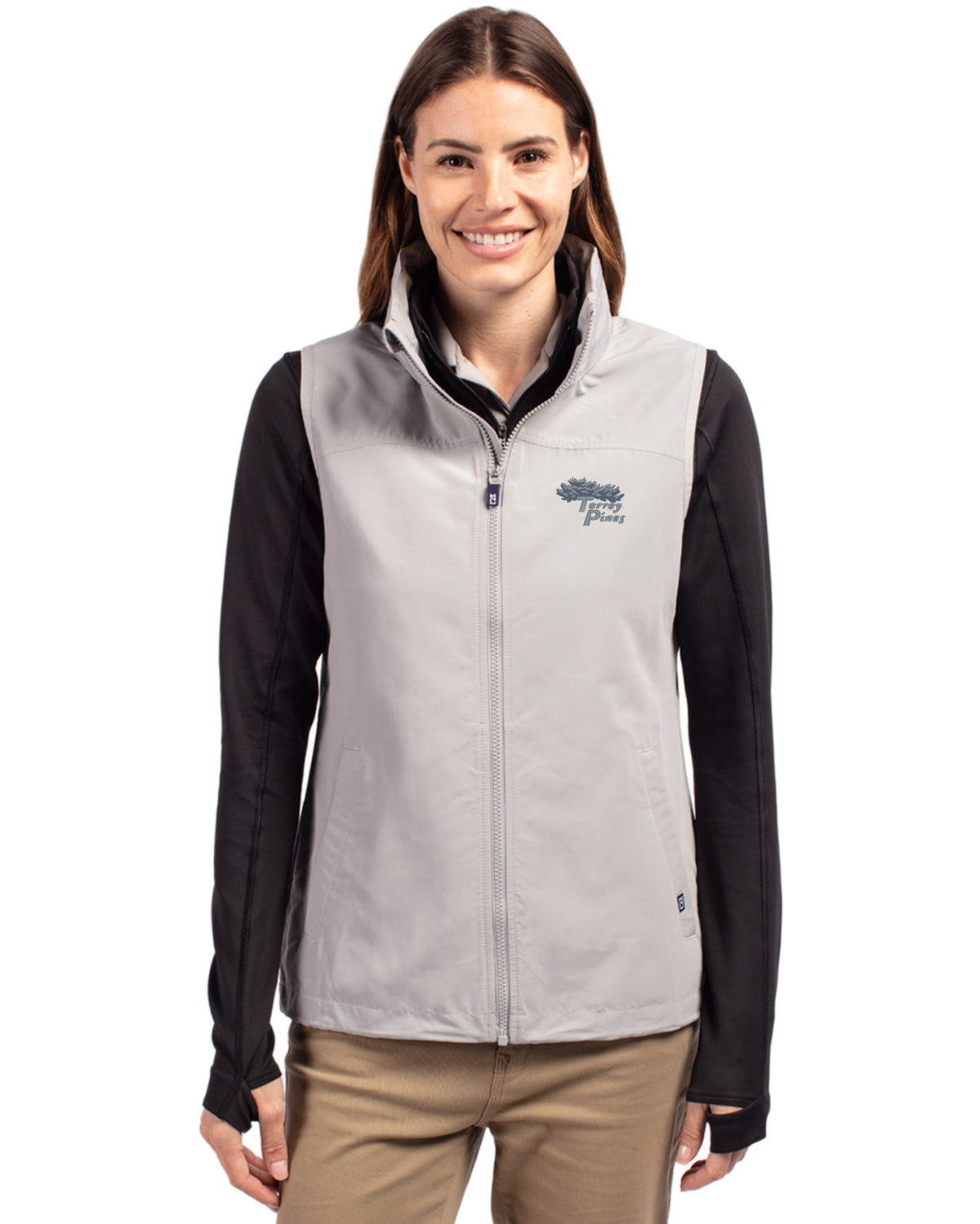 Torrey Pines Cutter & Buck Charter Recycled Packable Womens Full Zip Vest - LCO00068-35492