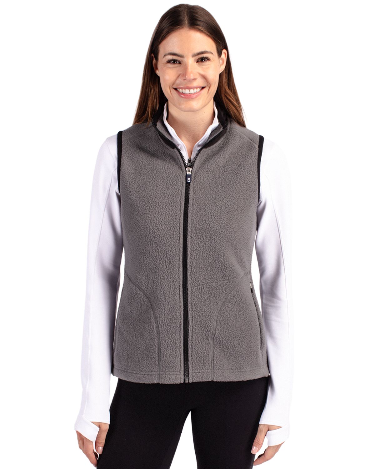 Cutter & Buck Cascade Epic Comfort Recycled Sherpa Fleece Womens Full Zip Vest - LCO00071