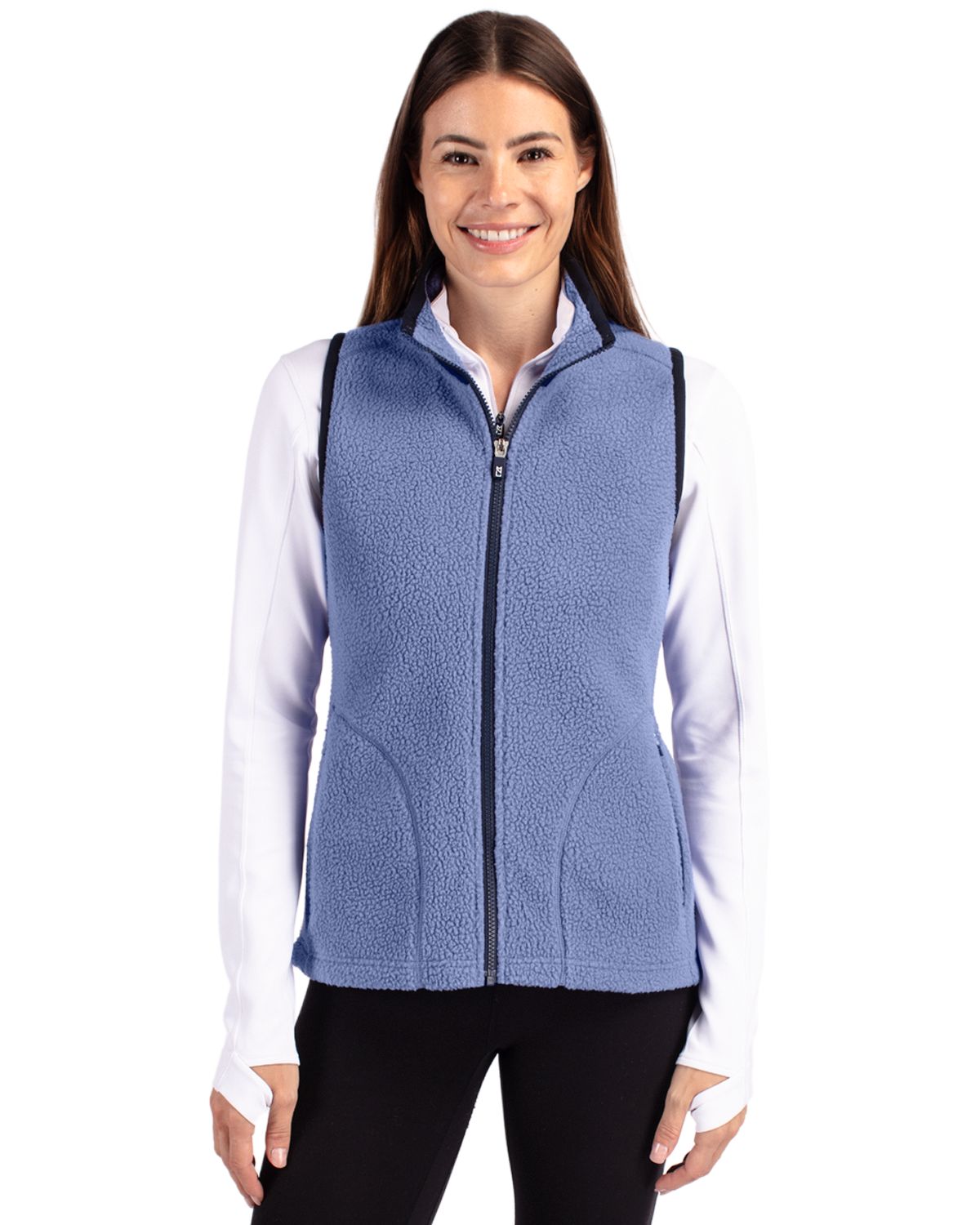 Cutter & Buck Cascade Epic Comfort Recycled Sherpa Fleece Womens Full Zip Vest - LCO00071