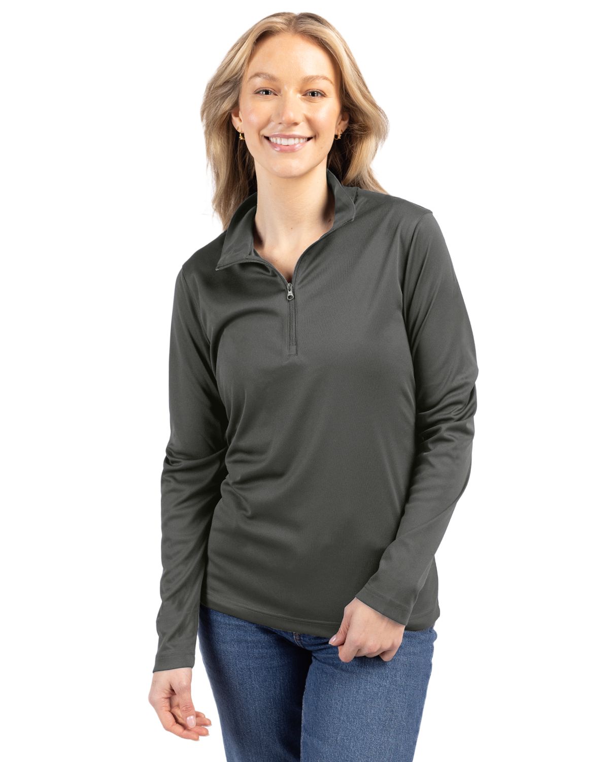 Clique Spin Solution-dyed Performance Interlock Womens Half Zip - LQK00085