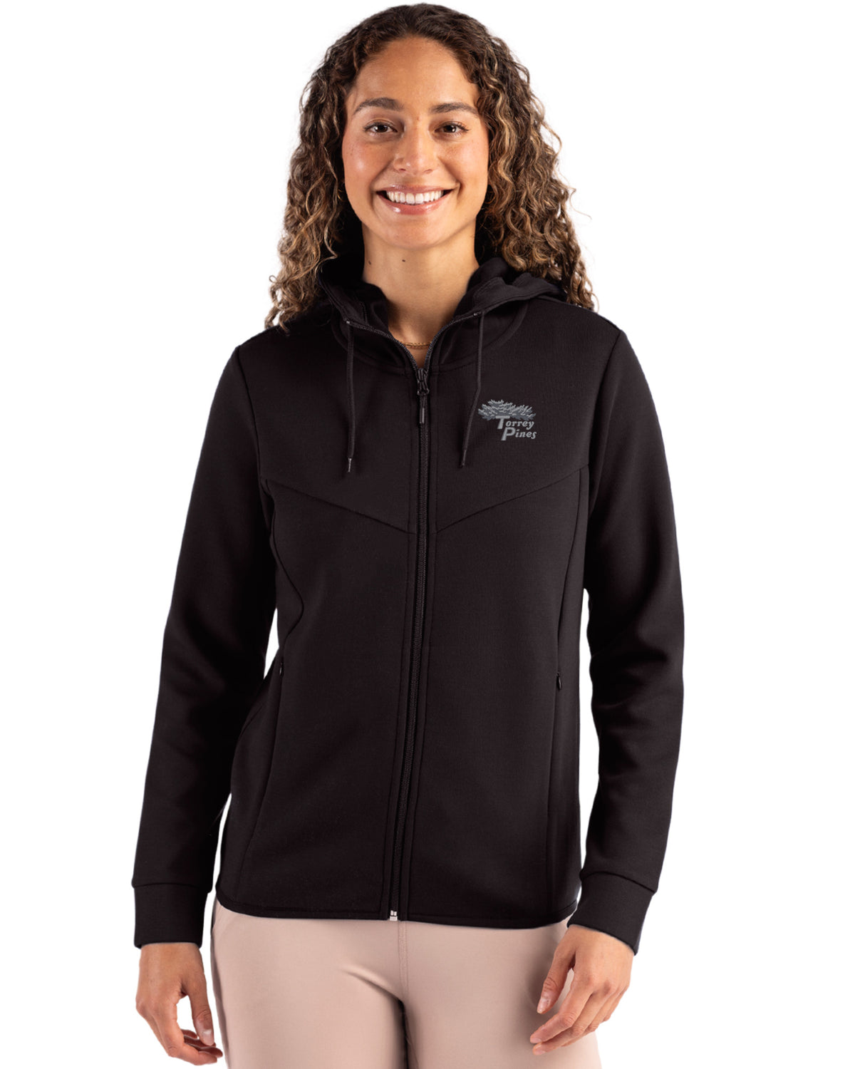 Torrey Pines Clique Haven Recycled Womens Full Zip Hooded Sweatshirt - LQK00091-35492