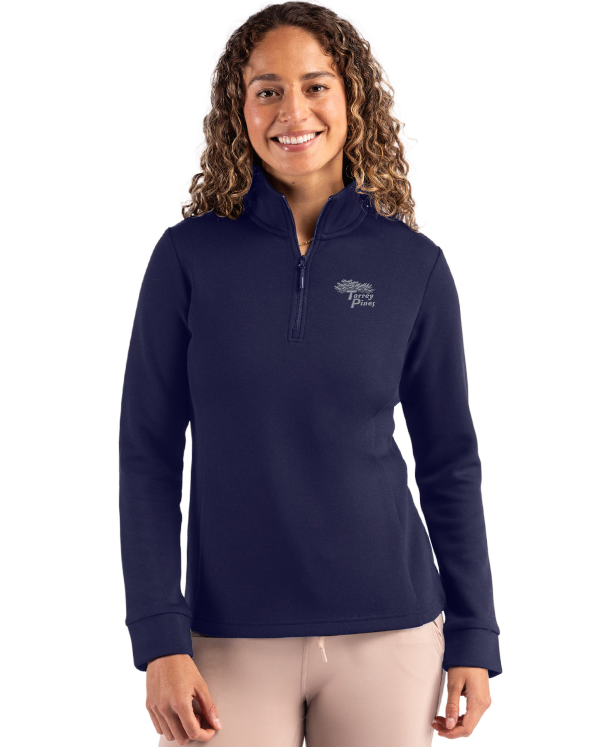 Torrey Pines Clique Haven Recycled Womens Quarter Zip Sweatshirt - LQK00092-35492