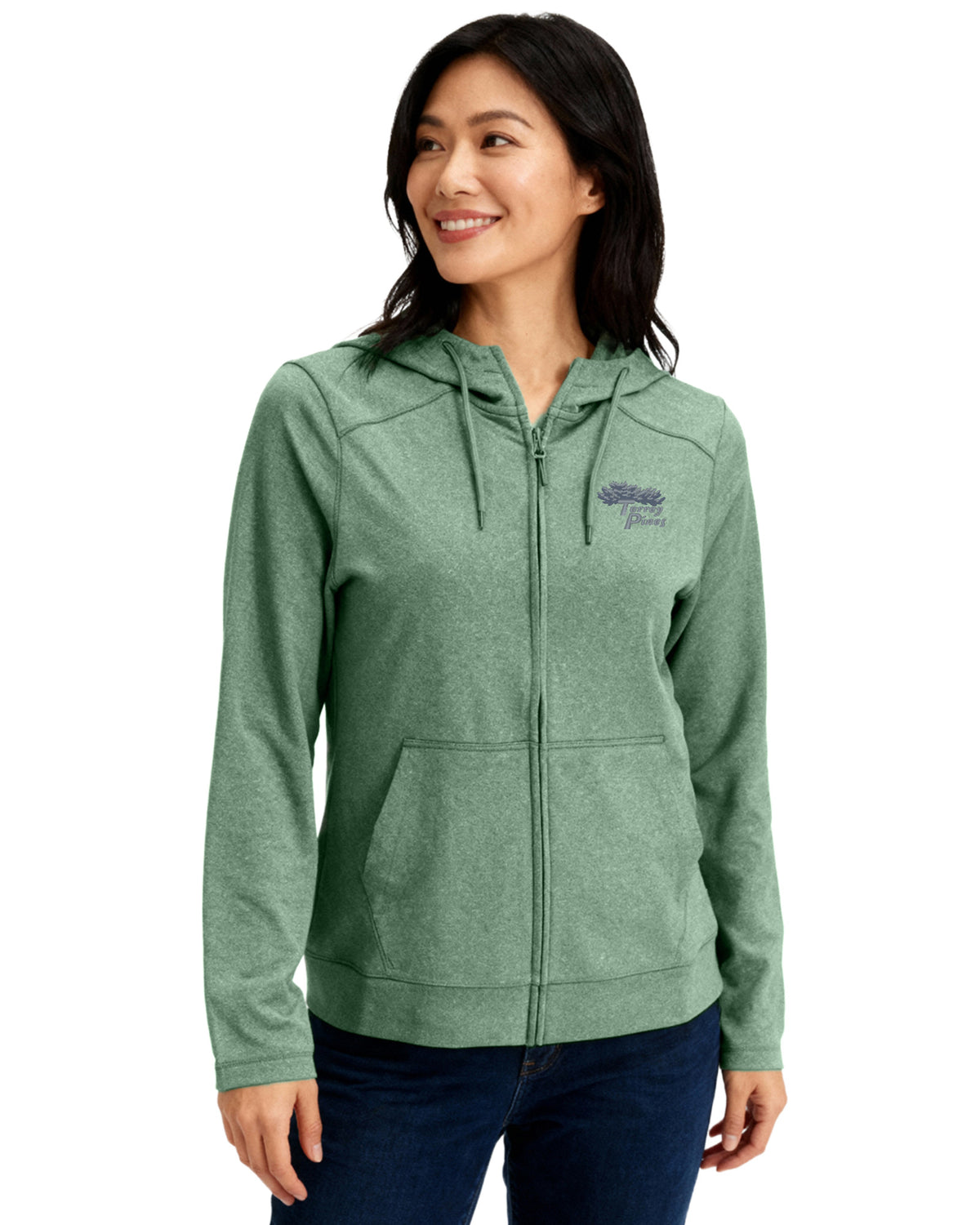 Torrey Pines Clique Dash Recycled Womens Full Zip Hooded Sweatshirt - LQK00094-35492