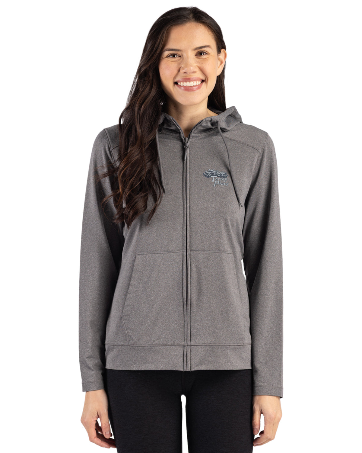 Torrey Pines Clique Dash Recycled Womens Full Zip Hooded Sweatshirt - LQK00094-35492