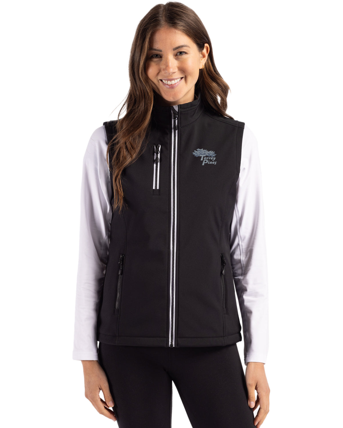 Torrey Pines Clique Telemark Recycled Stretch Softshell Womens Full Zip Vest - LQO00062-35492