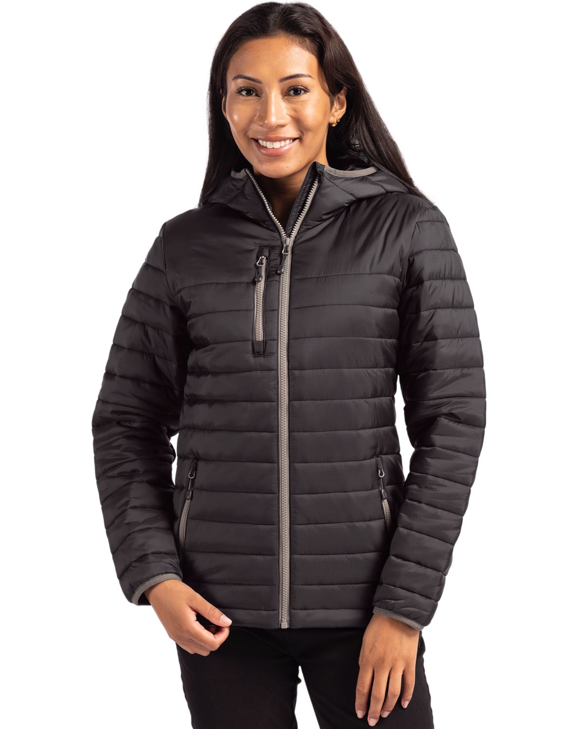 Clique Valhalla Recycled Insulated Puffer Womens Full Zip Hooded Jacket - LQO00065