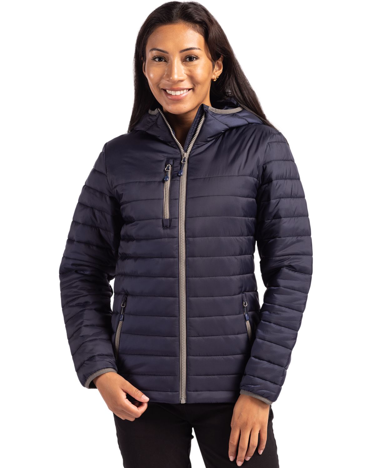 Clique Valhalla Recycled Insulated Puffer Womens Full Zip Hooded Jacket - LQO00065