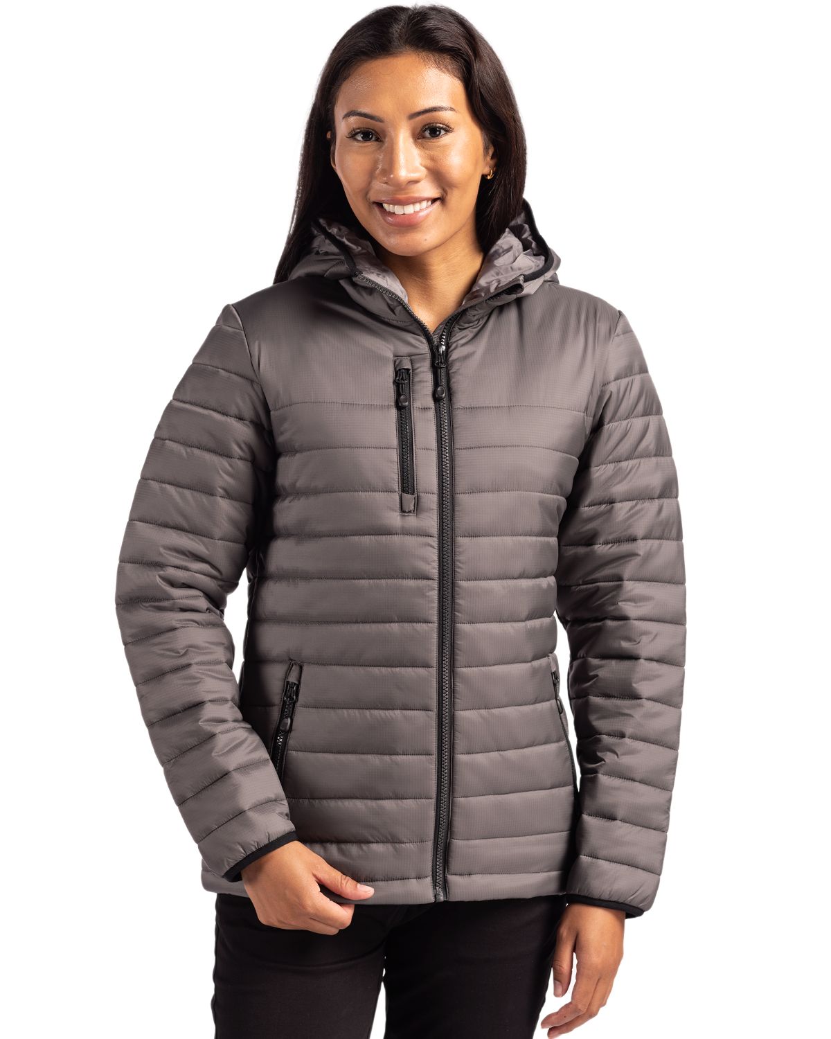 Clique Valhalla Recycled Insulated Puffer Womens Full Zip Hooded Jacket - LQO00065