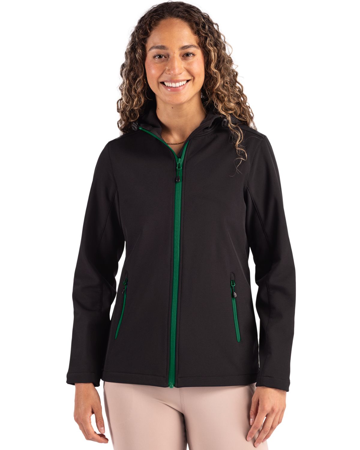Clique Tempo Recycled Stretch Softshell Womens Full Zip Hooded Jacket - LQO00075