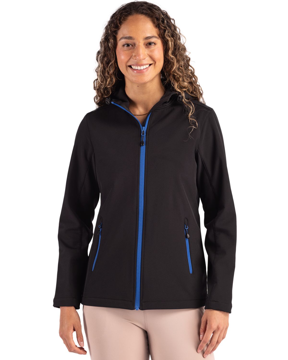 Clique Tempo Recycled Stretch Softshell Womens Full Zip Hooded Jacket - LQO00075