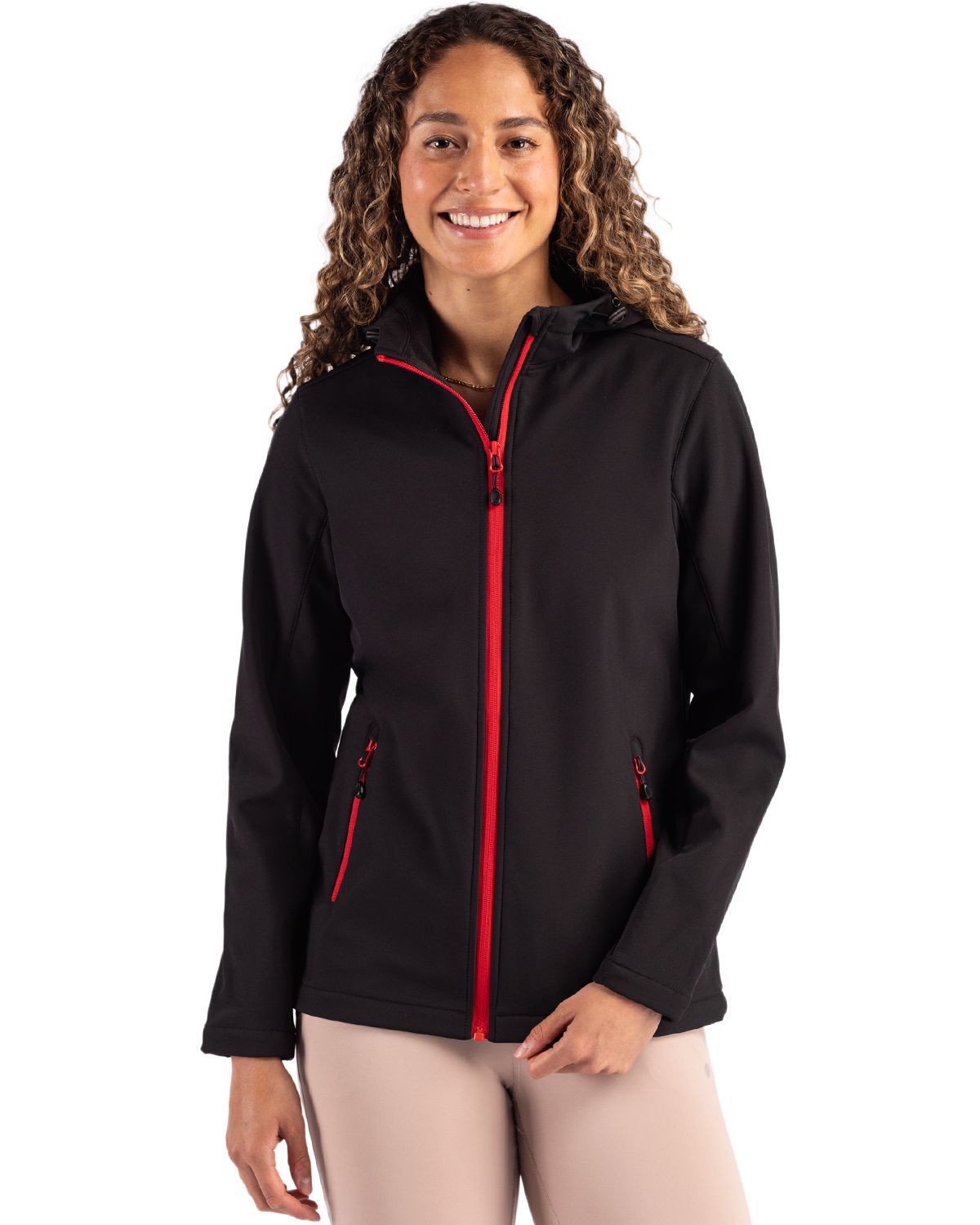 Clique Tempo Recycled Stretch Softshell Womens Full Zip Hooded Jacket - LQO00075