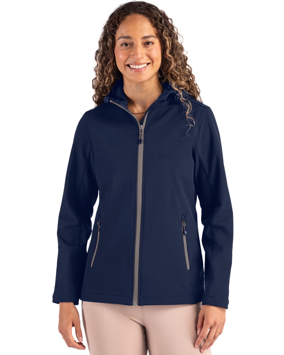 Clique Tempo Recycled Stretch Softshell Womens Full Zip Hooded Jacket - LQO00075