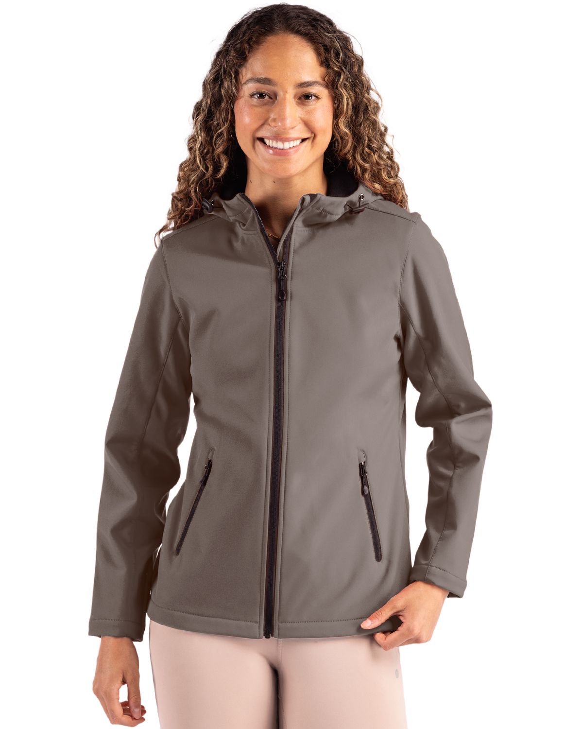 Clique Tempo Recycled Stretch Softshell Womens Full Zip Hooded Jacket - LQO00075