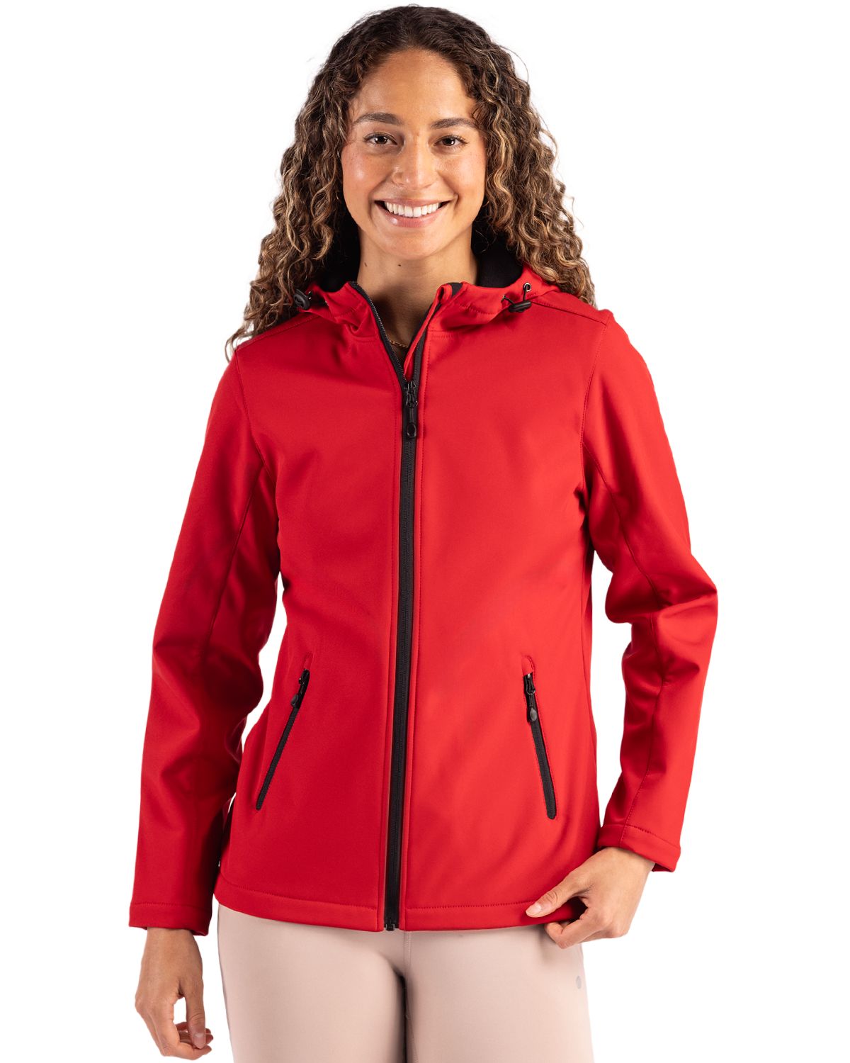 Clique Tempo Recycled Stretch Softshell Womens Full Zip Hooded Jacket - LQO00075