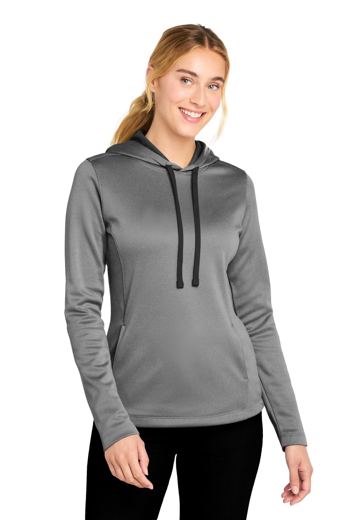 Sport-Tek  ®  Women's PosiCharge  ®  Sport-Wick  ®  Heather Fleece Hooded Pullover. LST264