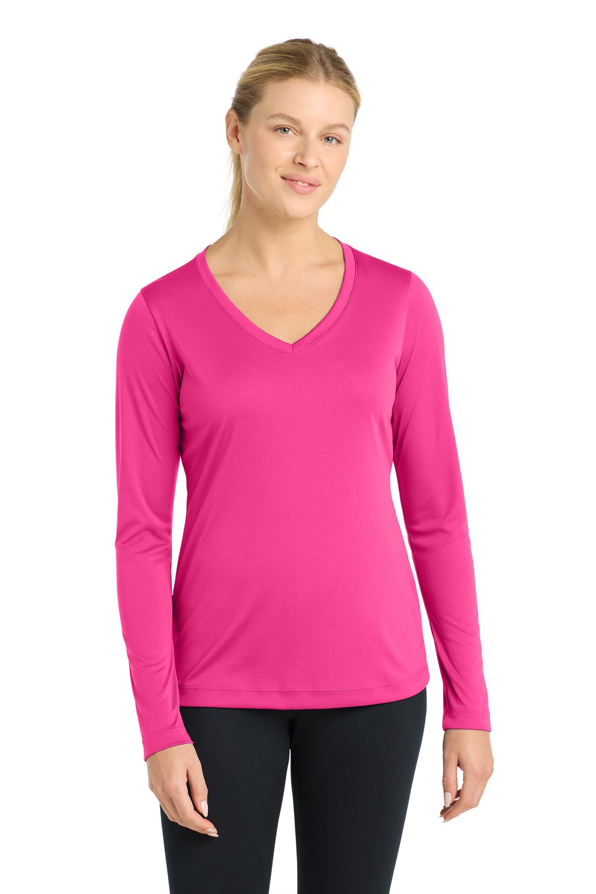Sport-Tek ®  Women's Long Sleeve PosiCharge ®  Competitor™ V-Neck Tee. LST353LS