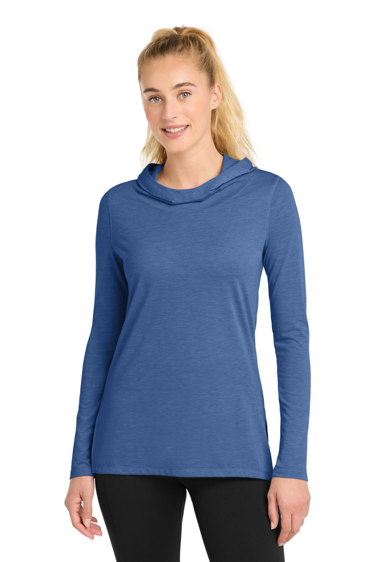 Sport-Tek ®  Women's PosiCharge  ®  Tri-Blend Wicking Long Sleeve Hoodie LST406