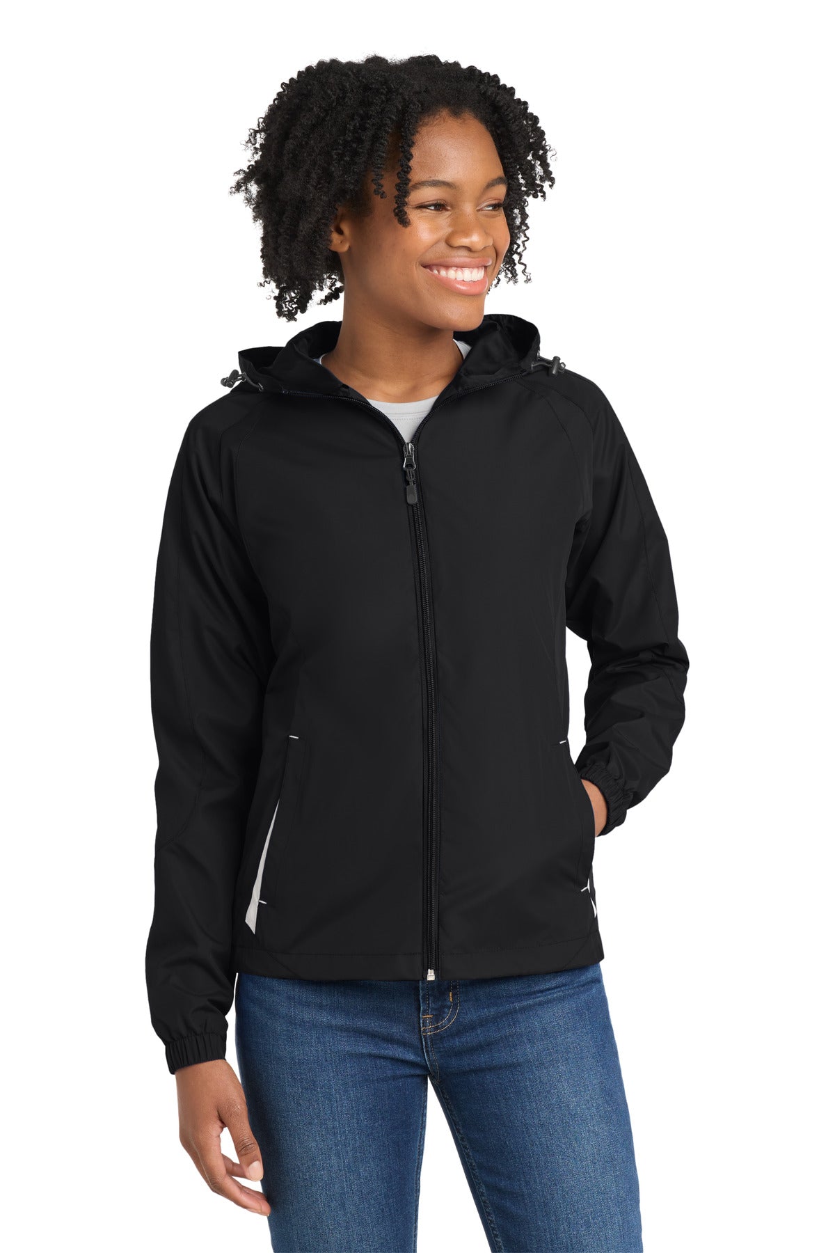 Sport-Tek ®  Women's Colorblock Hooded Raglan Jacket. LST76
