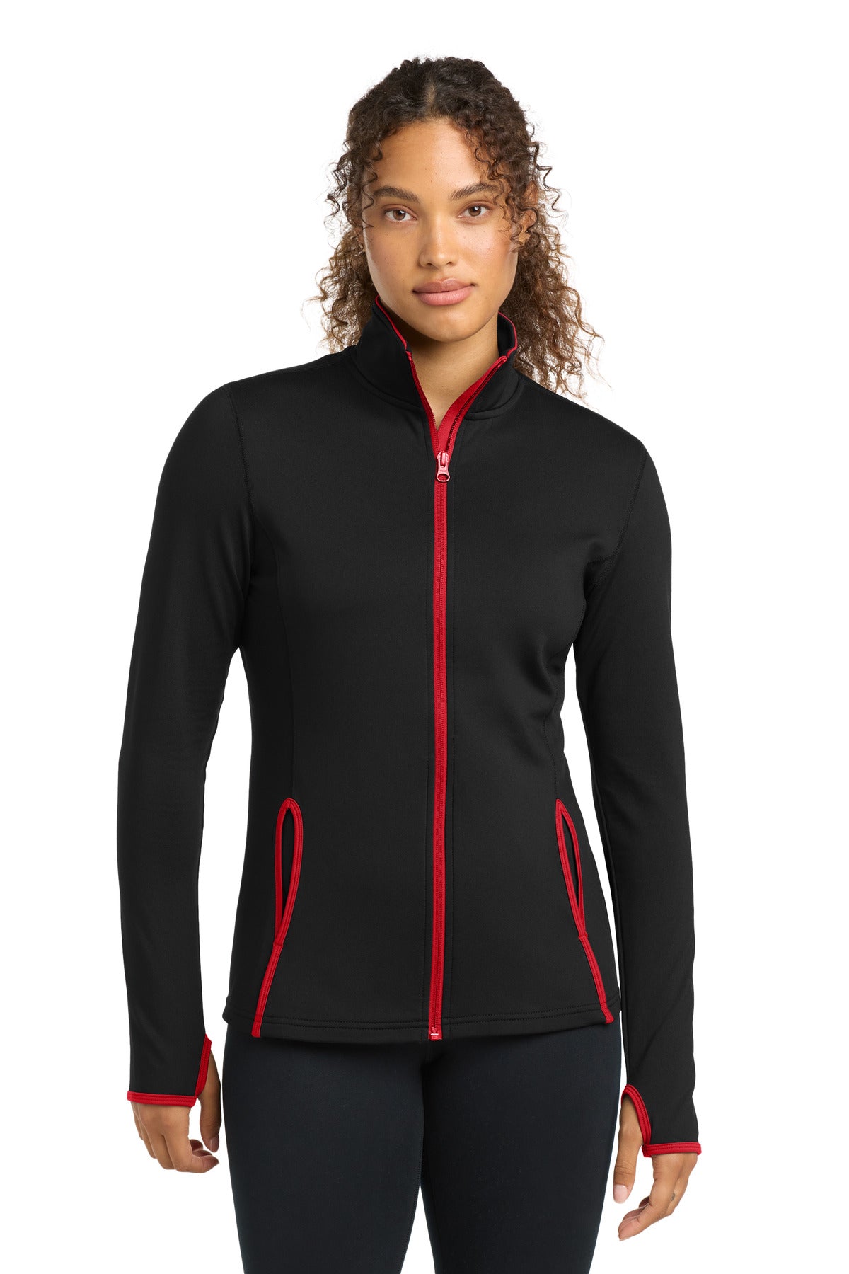 Sport-Tek ®  Women's Sport-Wick ®  Stretch Contrast Full-Zip Jacket.  LST853