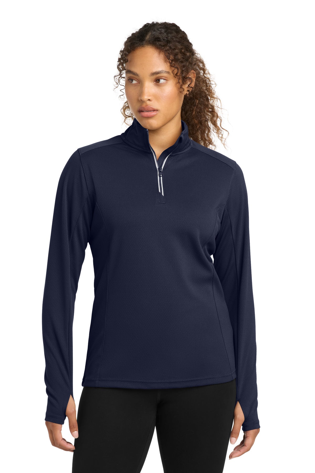 Sport-Tek ®  Women's Sport-Wick ®  Textured 1/4-Zip Pullover.  LST860