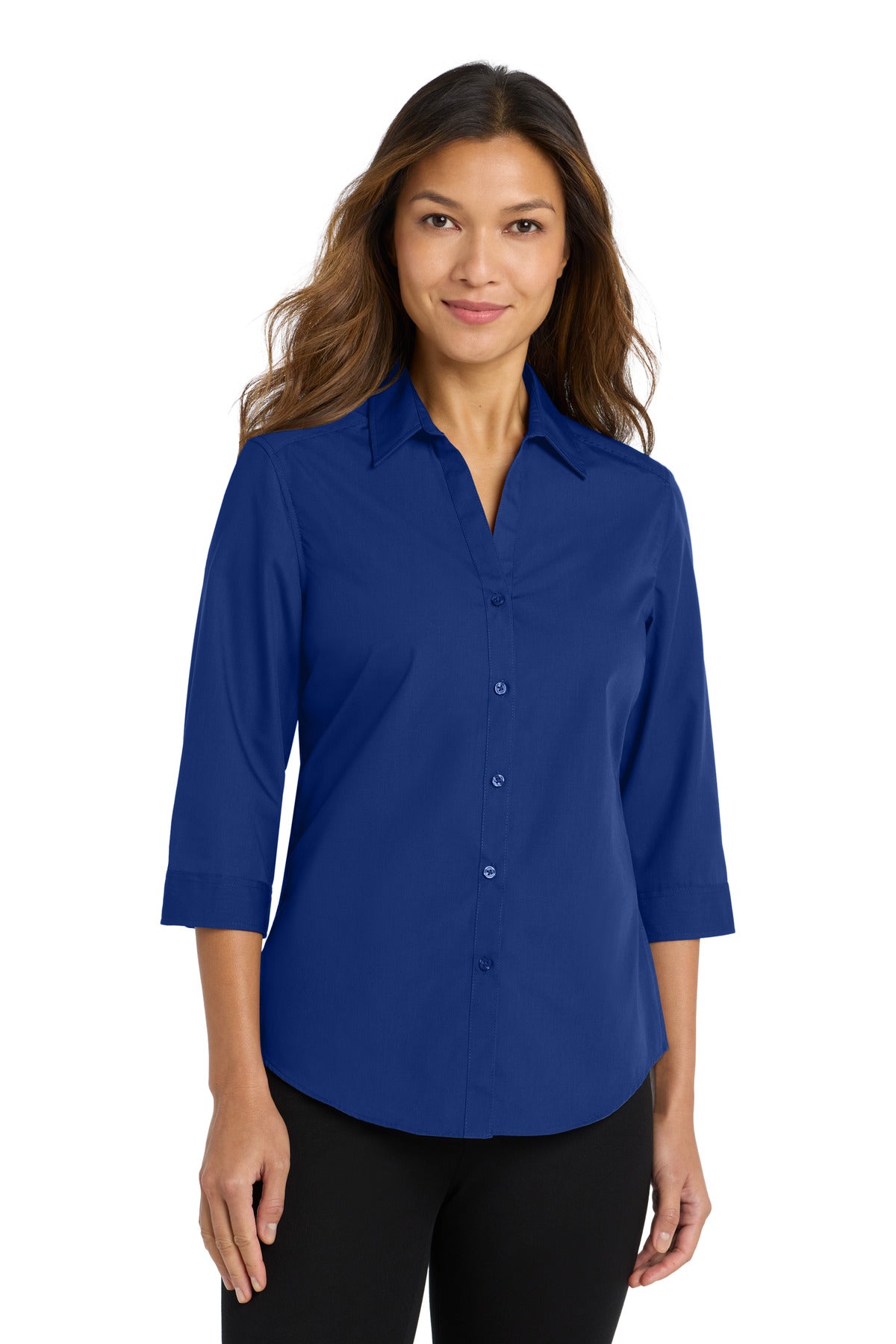 Port Authority ®  Women's 3/4-Sleeve Carefree Poplin Shirt. LW102