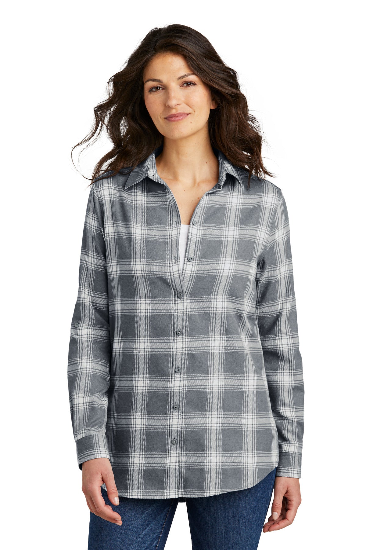 Port Authority ®  Women's Plaid Flannel Tunic . LW668