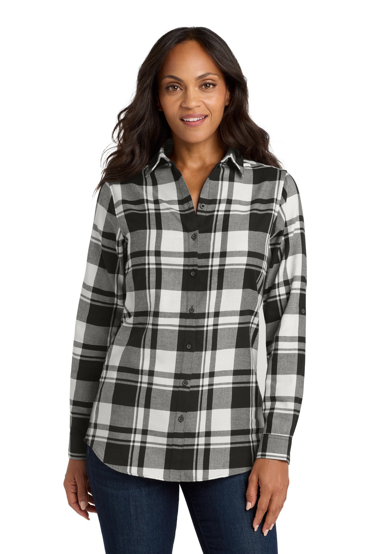 Port Authority ®  Women's Plaid Flannel Tunic . LW668