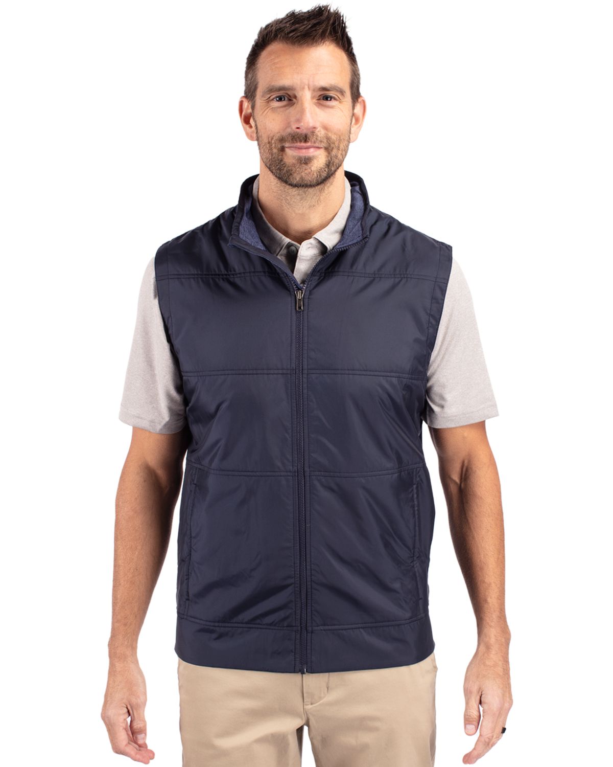Cutter & Buck Stealth Recycled Hybrid Quilted Mens Windbreaker Vest - MCC00008