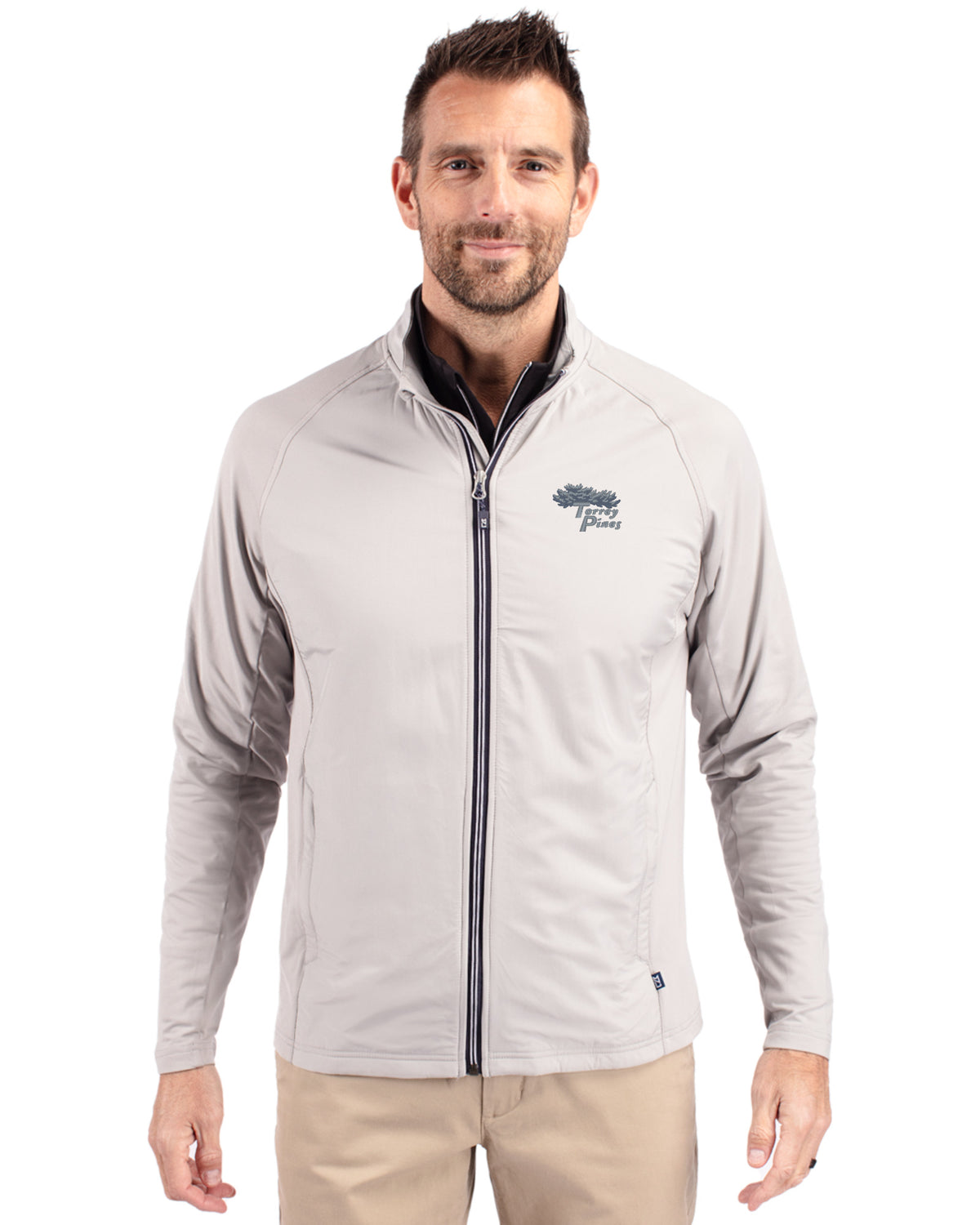 Torrey Pines Cutter & Buck Adapt Recycled Soft Knit Stretch Mens Hybrid Full Zip Jacket - MCC00032-35492