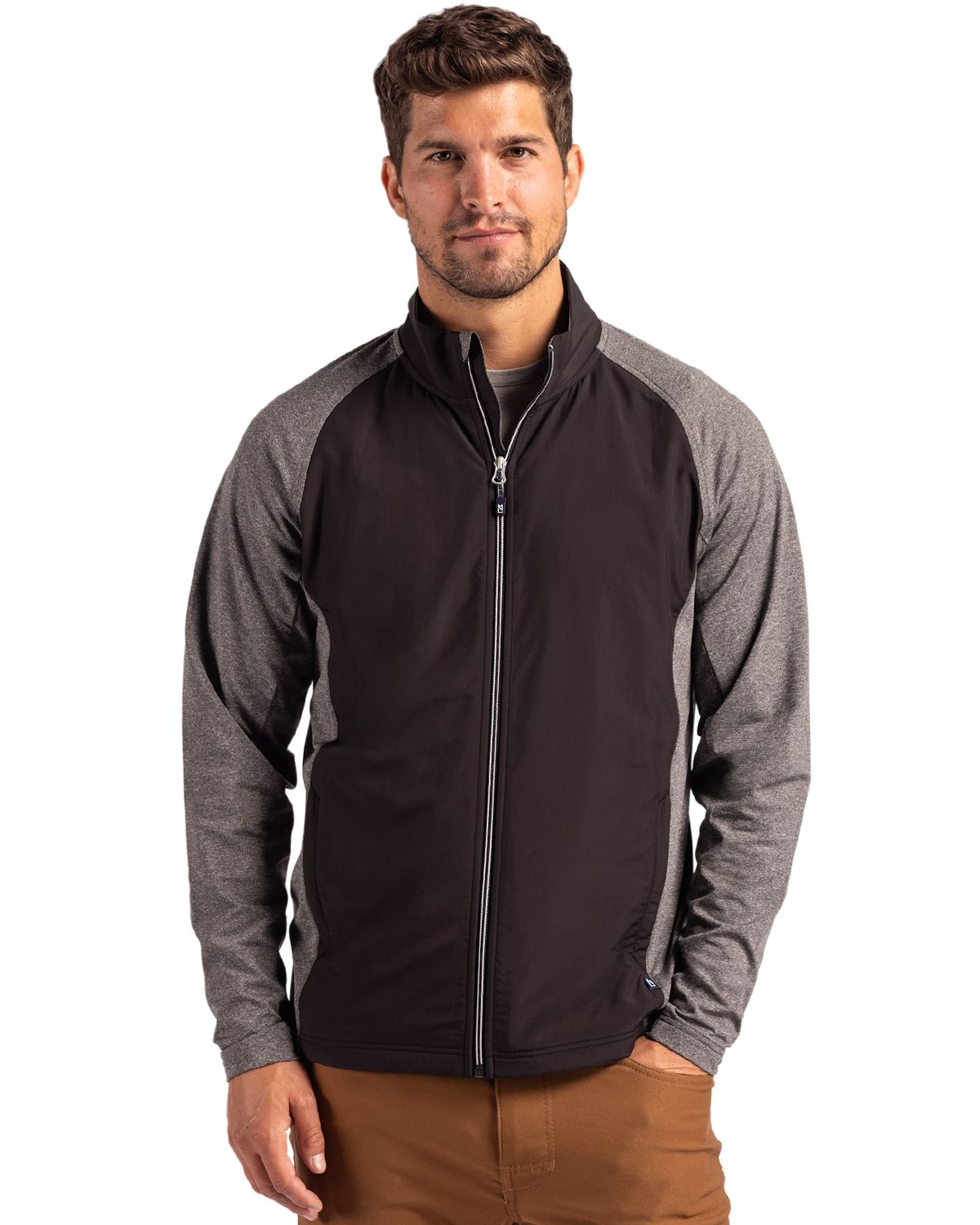 Cutter & Buck Adapt Recycled Soft Knit Stretch Mens Hybrid Full Zip Jacket - MCC00032