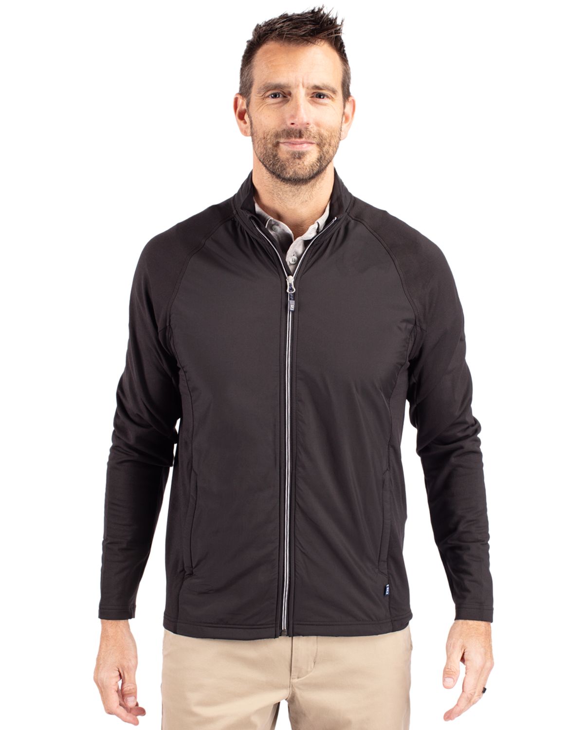 Cutter & Buck Adapt Recycled Soft Knit Stretch Mens Big & Tall Hybrid Full Zip Jacket