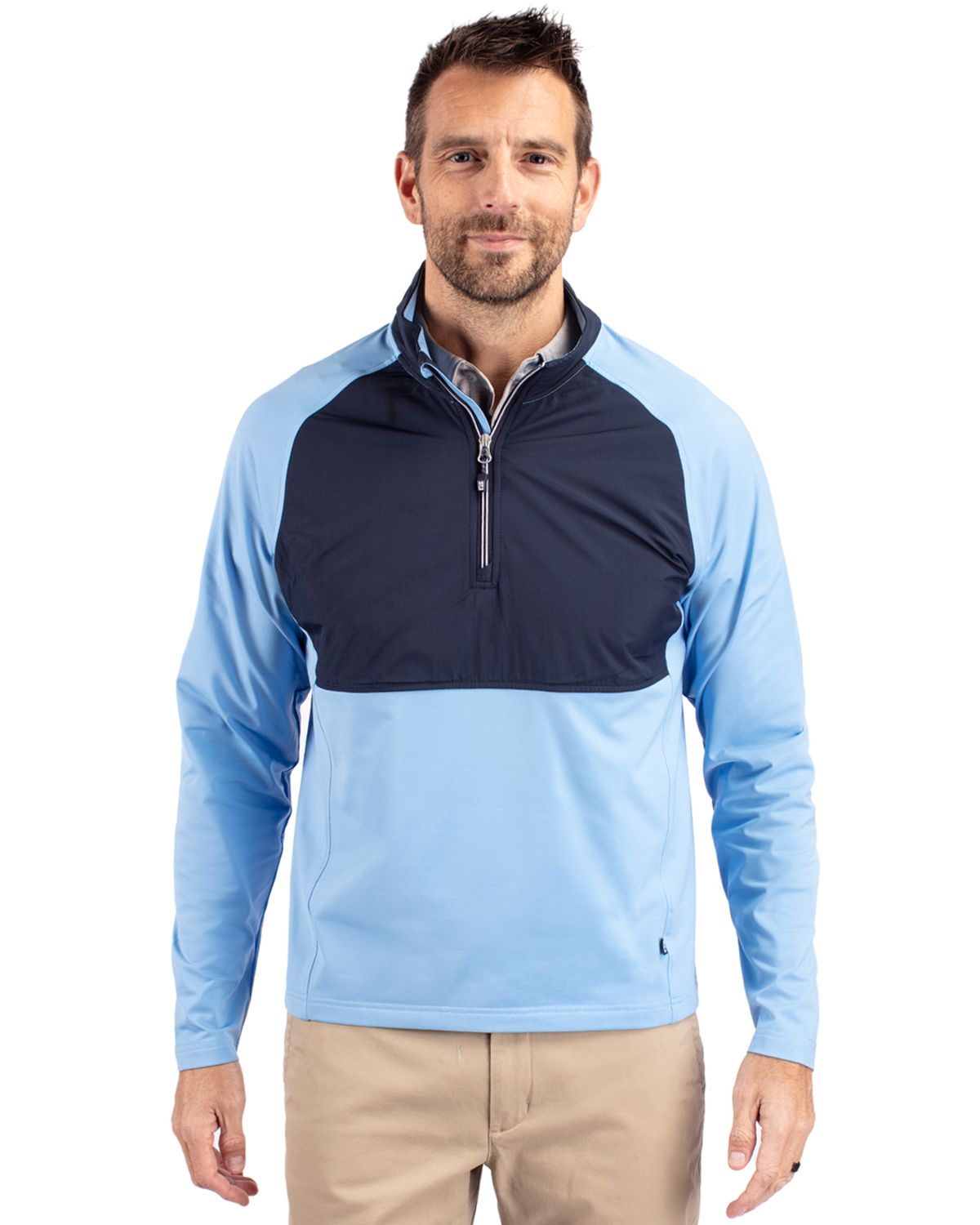 Cutter & Buck Adapt Recycled Soft Knit Stretch Mens Hybrid Quarter Zip Pullover  - MCC00034