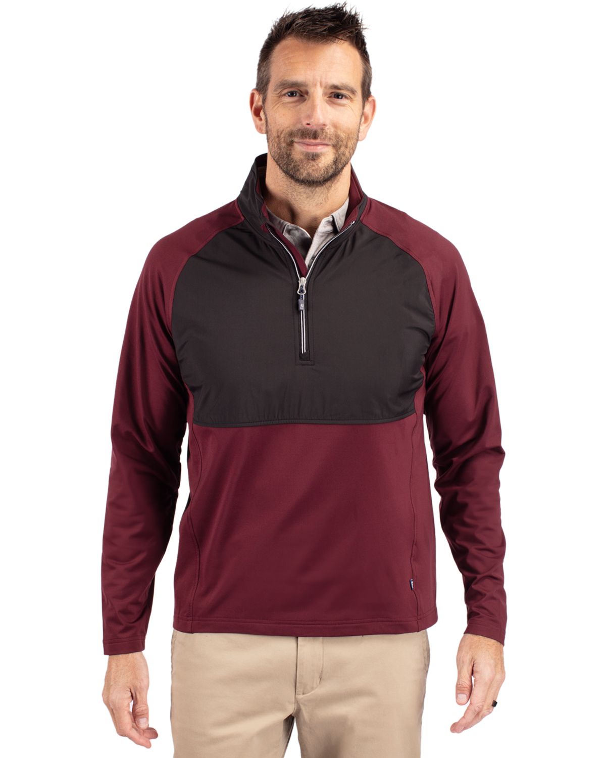 Cutter & Buck Adapt Recycled Soft Knit Stretch Mens Hybrid Quarter Zip Pullover  - MCC00034