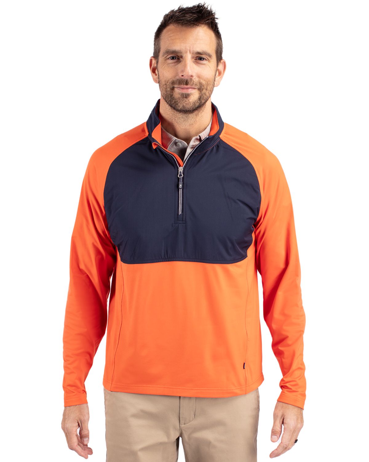 Cutter & Buck Adapt Recycled Soft Knit Stretch Mens Hybrid Quarter Zip Pullover  - MCC00034