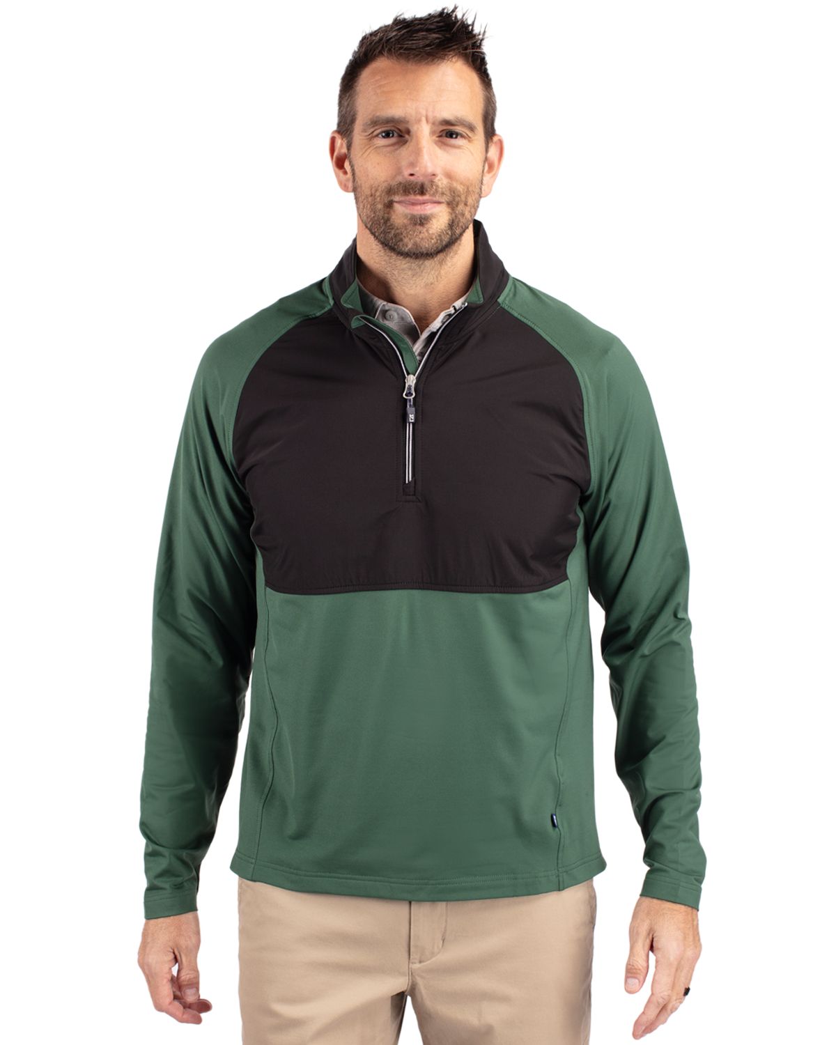 Cutter & Buck Adapt Recycled Soft Knit Stretch Mens Hybrid Quarter Zip Pullover  - MCC00034