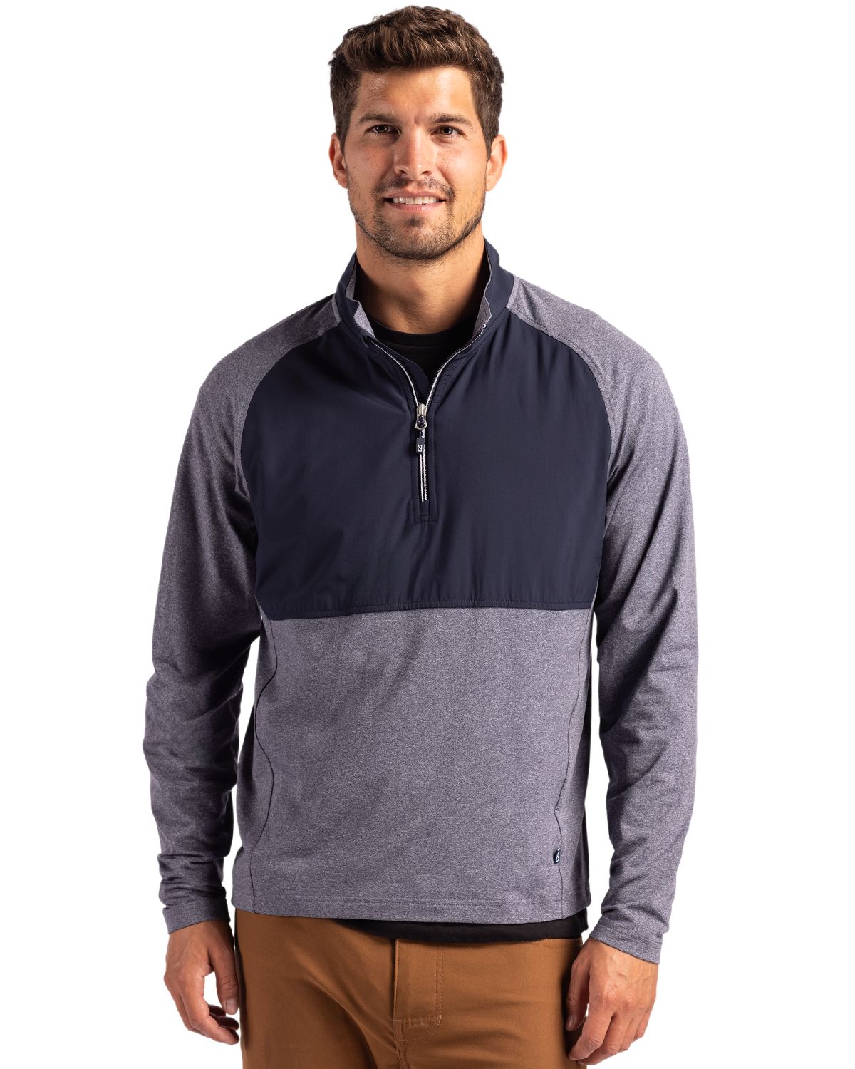 Cutter & Buck Adapt Recycled Soft Knit Stretch Mens Hybrid Quarter Zip Pullover  - MCC00034