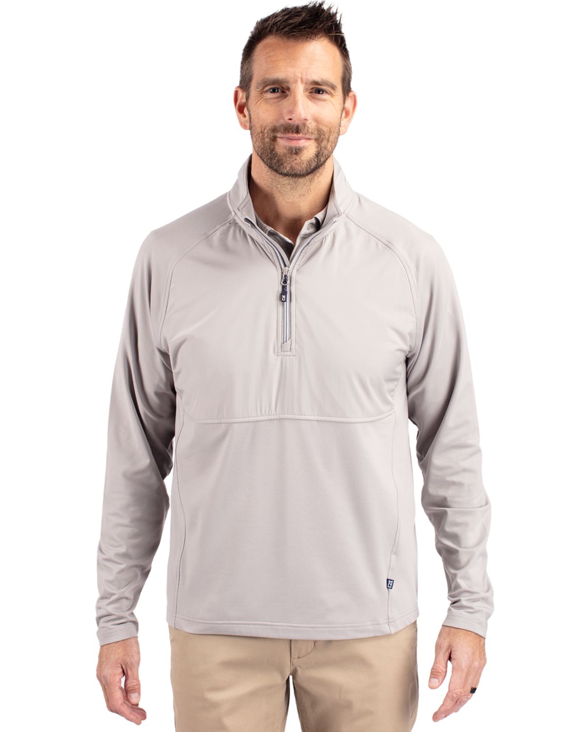 Cutter & Buck Adapt Recycled Soft Knit Stretch Mens Hybrid Quarter Zip Pullover  - MCC00034