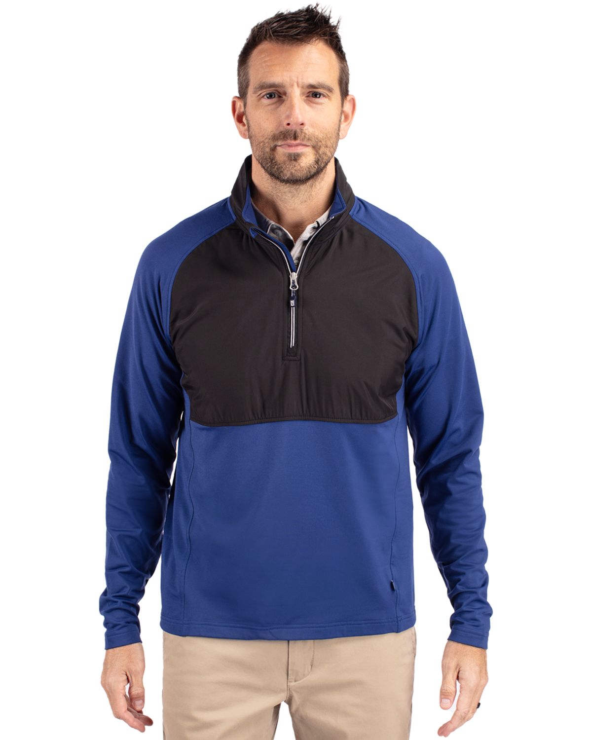 Cutter & Buck Adapt Recycled Soft Knit Stretch Mens Hybrid Quarter Zip Pullover  - MCC00034