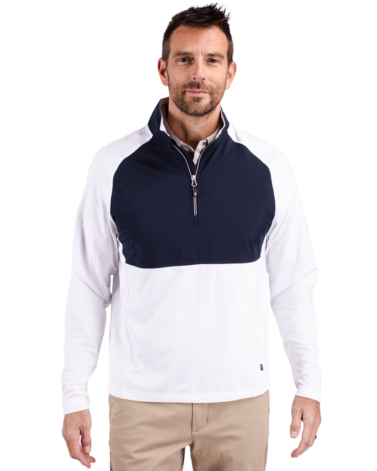 Cutter & Buck Adapt Recycled Soft Knit Stretch Mens Hybrid Quarter Zip Pullover  - MCC00034