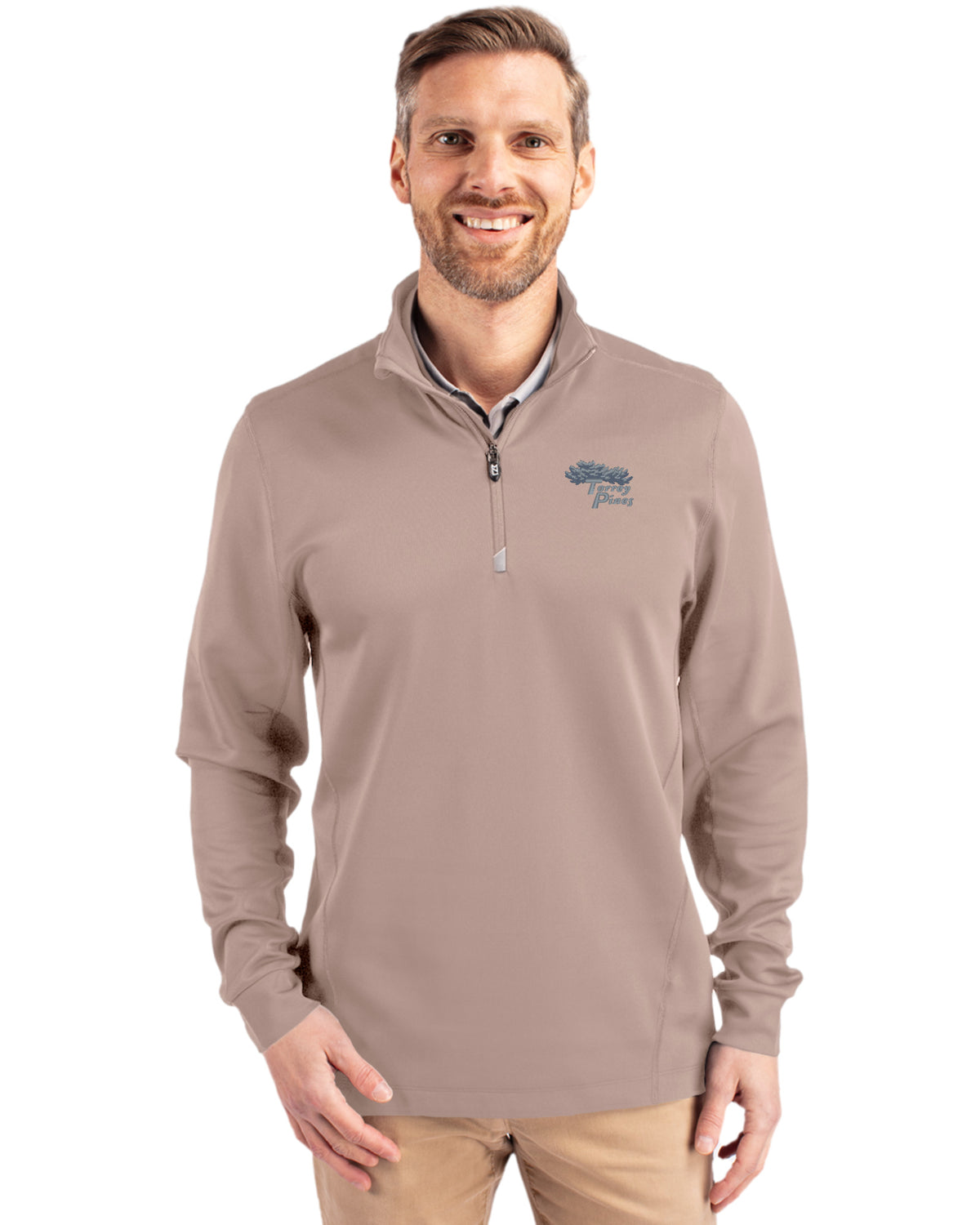 Torrey Pines Cutter & Buck Traverse Recycled Smooth Stretch Mens Quarter Zip Pullover - MCK00067-35492