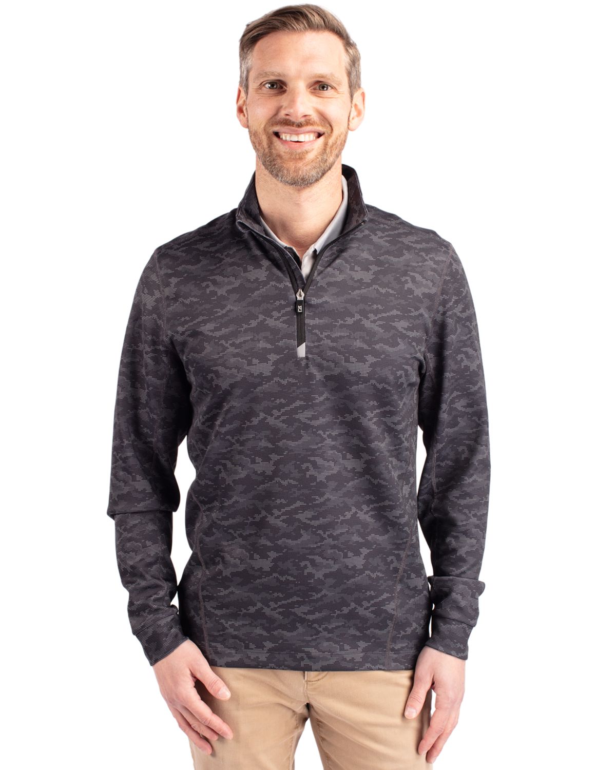 Cutter & Buck Traverse Recycled SmoothStretchMensCamo Quarter Zip Pullover - MCK01081