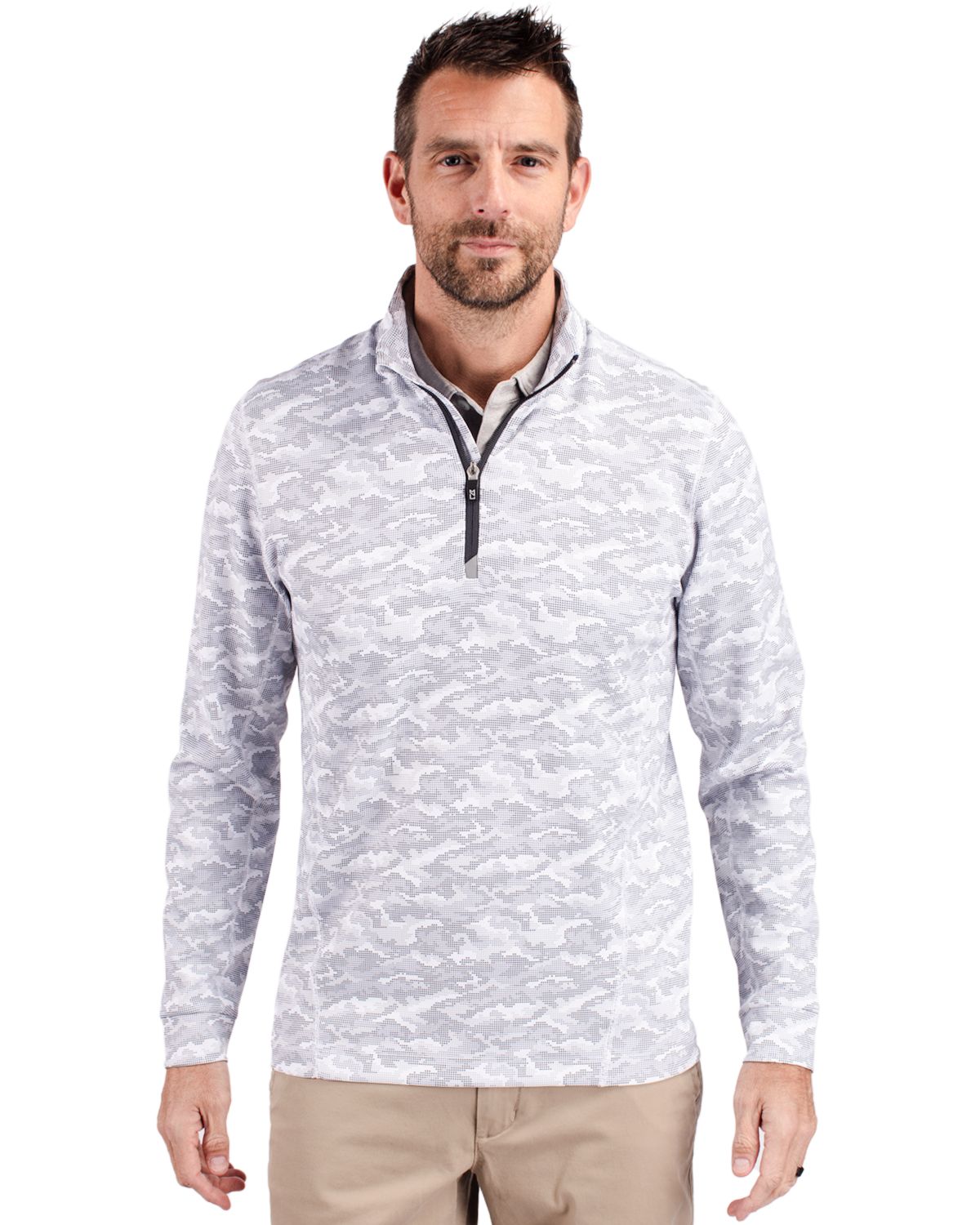 Cutter & Buck Traverse Recycled SmoothStretchMensCamo Quarter Zip Pullover - MCK01081