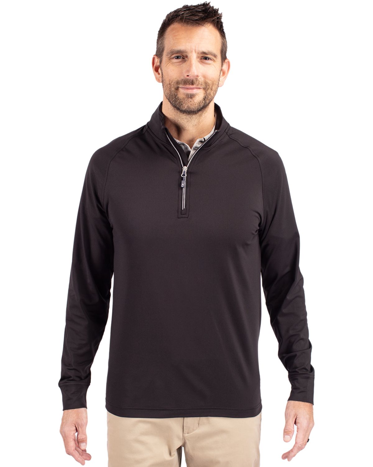 Cutter & Buck Adapt Recycled Soft Knit Stretch  Mens Quarter Zip Pullover - MCK01143