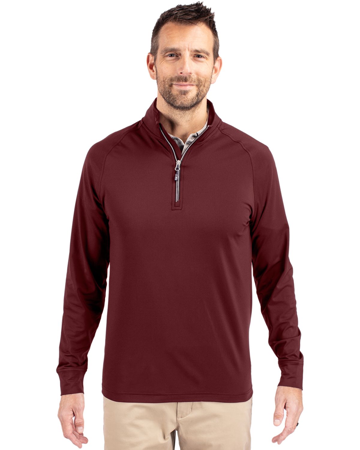 Cutter & Buck Adapt Recycled Soft Knit Stretch  Mens Quarter Zip Pullover - MCK01143