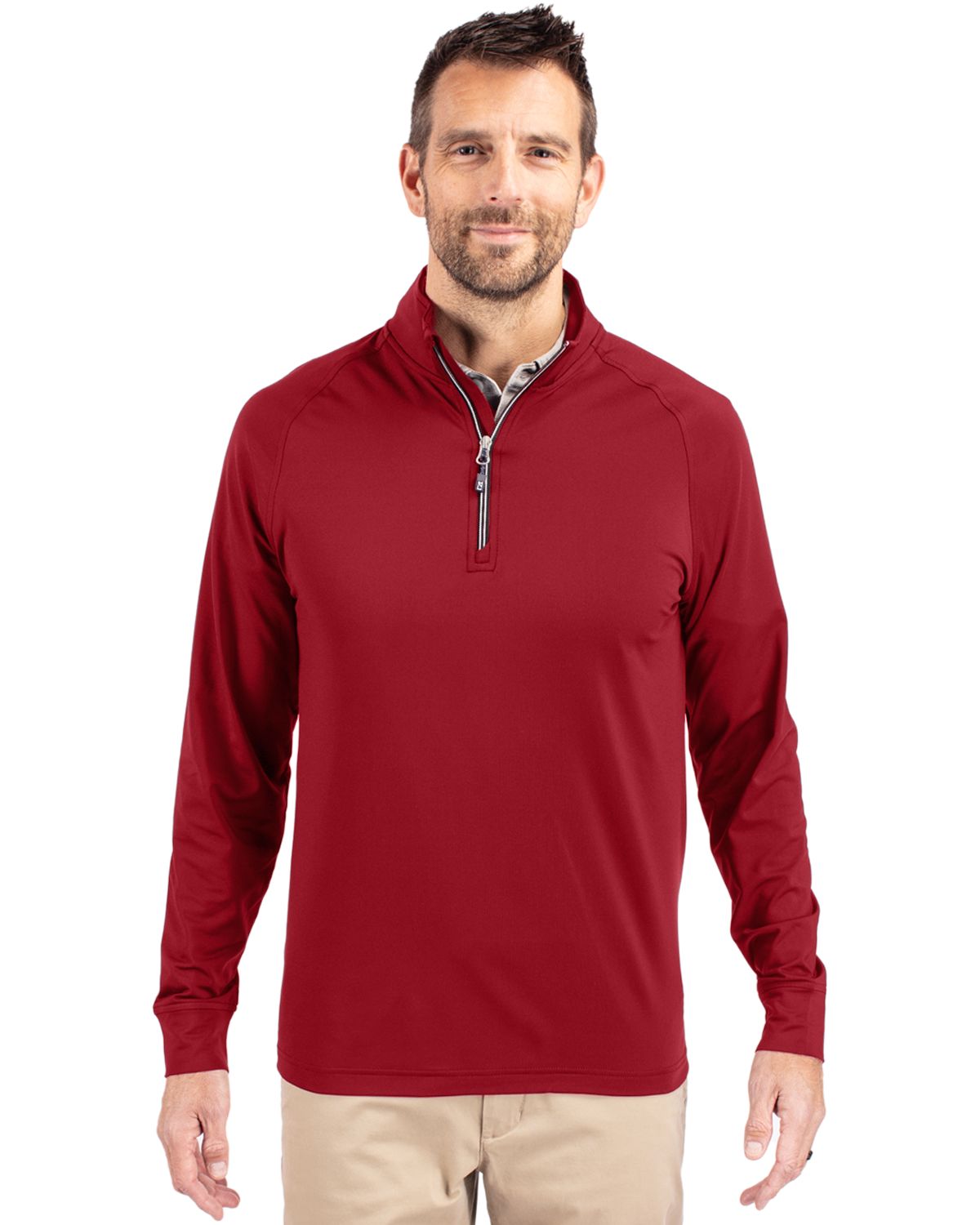 Cutter & Buck Adapt Recycled Soft Knit Stretch  Mens Quarter Zip Pullover - MCK01143