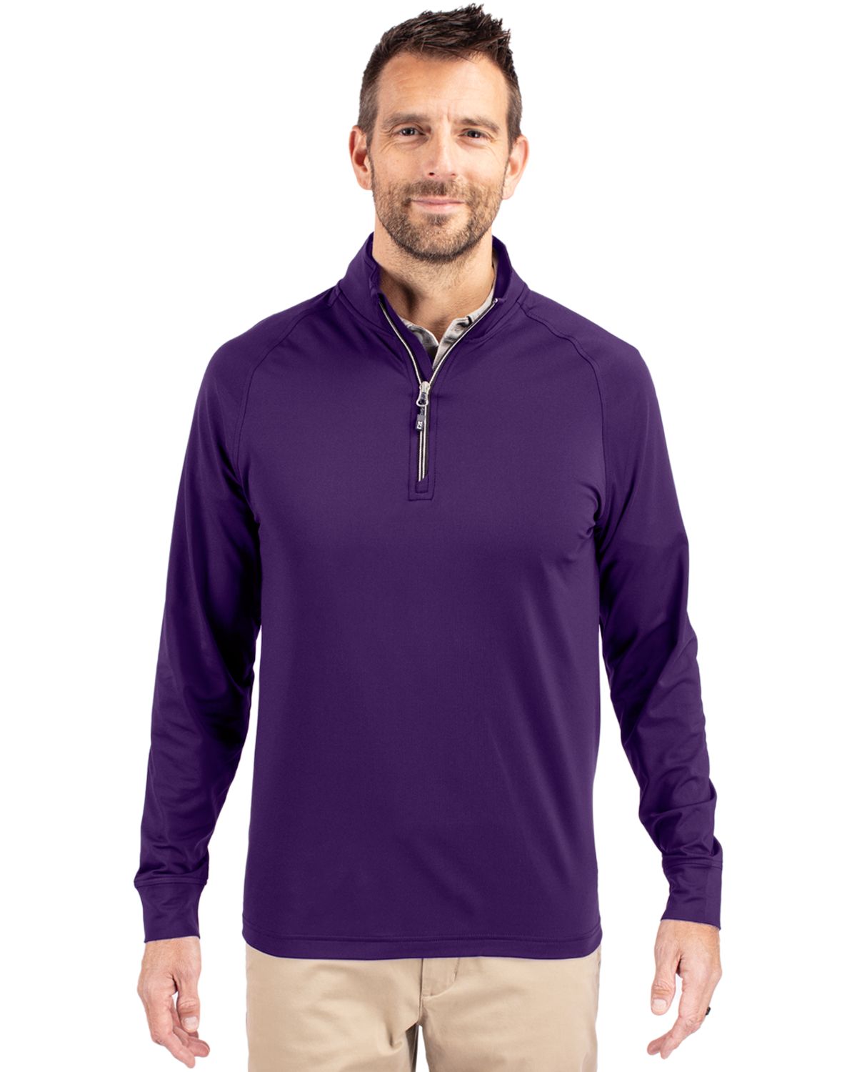 Cutter & Buck Adapt Recycled Soft Knit Stretch  Mens Quarter Zip Pullover - MCK01143